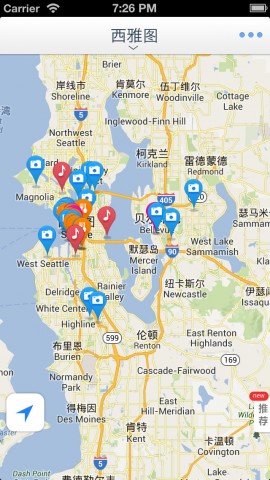 西雅图离线地图(美国西雅图离线地图旅游景点信息gps定位导航)图片