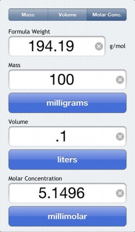 Molarity Calculator下载(iPhone5-iPhone4S-iPh