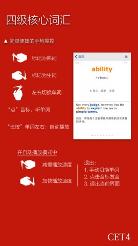 英语四级核心词汇 - 内置离线单词发音,经典例