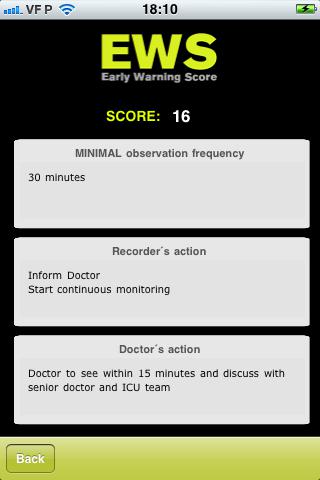 early warning score for iphone